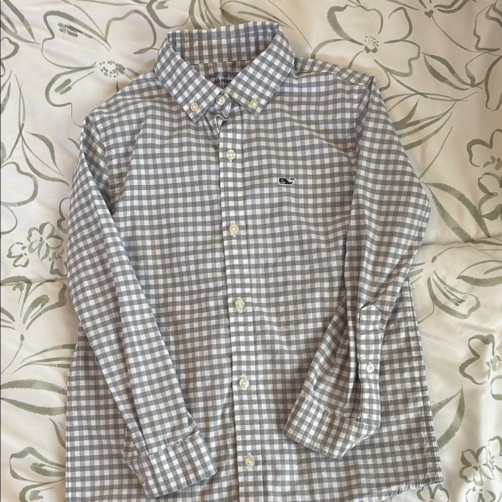 Vineyard Vines Gray Gingham Button Down Shirt